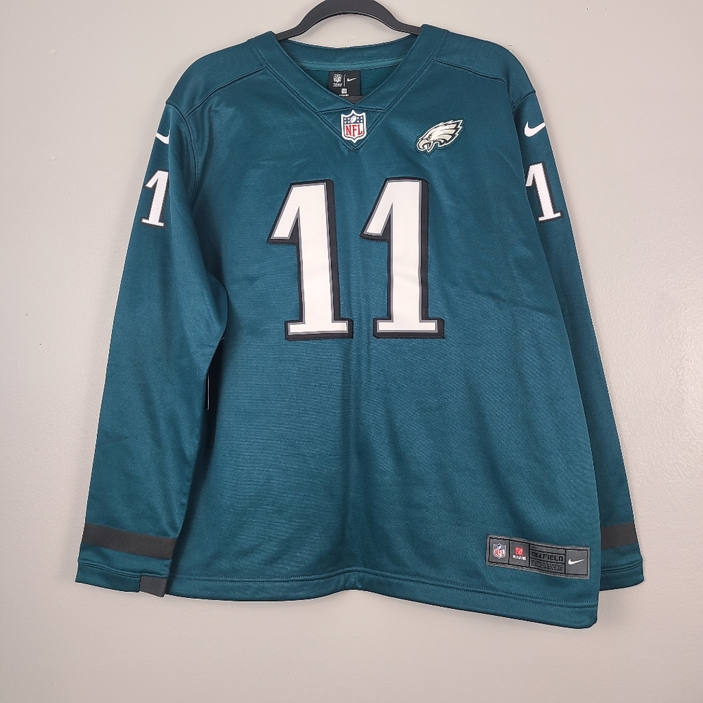 NFL Philadelphia Eagles #11 Fleece Lined Long-sleeve V-neck Pullover Men's Shirt
